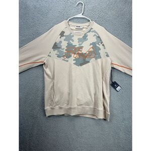 Fila Sweater Men‎ XL Reza Tan Camouflage Graphic Print Crew Neck Sweatshirt NEW